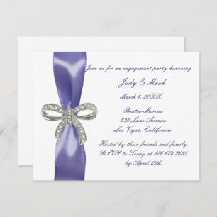 Invitation Violet Blue Diamond Bow