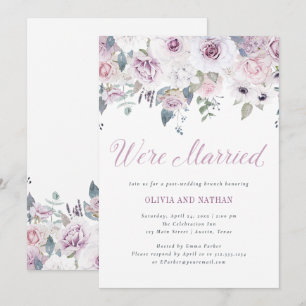 Invitation Violet Blush Célébration Florale de Mariage Aprè