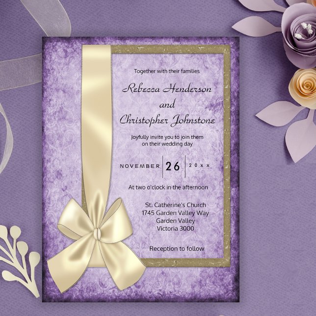 Invitation Violet Boho Rustique Mariage (Créateur téléchargé)