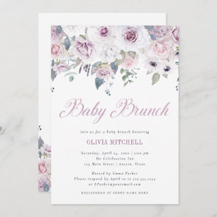 Invitation Violet Brunch Floral Baby