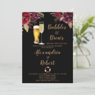 Invitation Violet   Bulles & Brews Couples Wedding shower