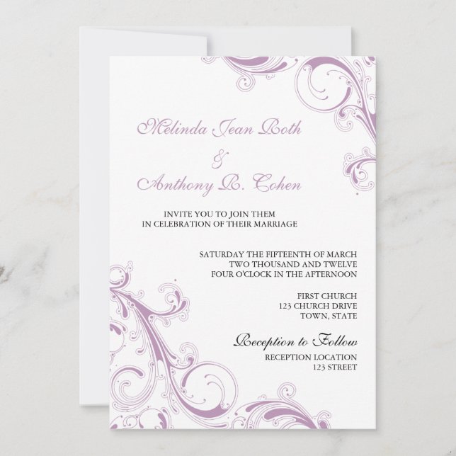Invitation Violet de torse de Filigree (Devant)