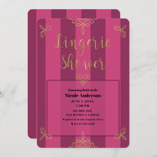 Invitation Violet et or moderne Glam Lingerie Douche