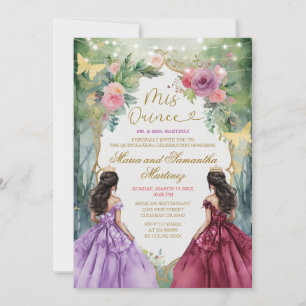 Invitation Violet et Rouge Twin Dark Skin Princess Mis Quince