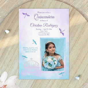 Invitation Violet et Turquoise, Demoiselles d'Honneur Quincea