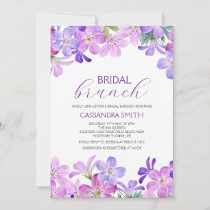 Invitation Violet Geranium Bridal Brunch Douche