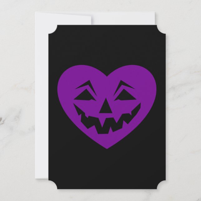 Invitation violet halloween coeur gothique valentine déplaisa (Devant)