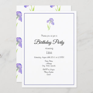Invitation Violet Iris et Iris Motif