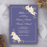 Invitation Violet ivoire Floral Feuille Branche Musulman Mari<br><div class="desc">Invitation vos invités avec ce faire-part de mariage de style islamique avec un design floral complexe et "Bismillah" en calligraphie arabe. Ajoutez simplement les détails de votre événement sur ce modèle facile à utiliser pour en faire une invitation unique. Cette carte est entièrement personnalisable. Tous les textes sont modifiables et...</div>