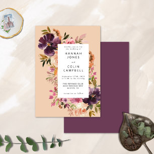 Invitation Violet Meadows Floral Moderne d'Automne