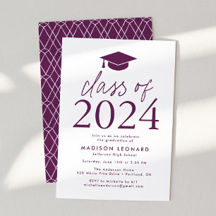 Invitation Violet   Modern Class of 2023 Graduation Party