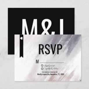 Invitation Violet moderne Abstrait Blush Strokes Mariage RSVP
