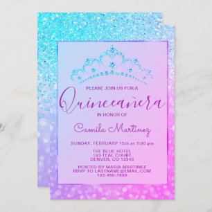 Invitation Violet - Parties scintillant Fille Bleue Éperche Q
