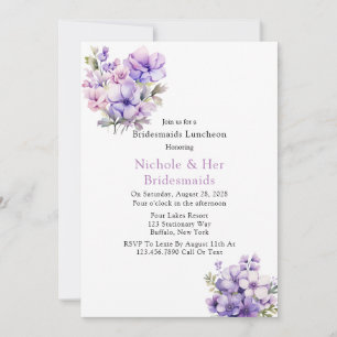Invitation Violet Peony Et Rose Bridesmaigre Déjeuner