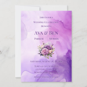 Invitation Violet Rose Alcool Jardin Mariage Célébration