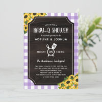 Violet rustique En vichy tournesol Baby-Q douche