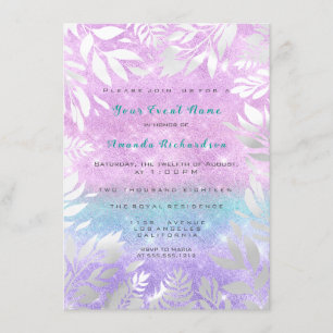 Invitation Violet Tiffany Parties scintillant Ombre Floral Sp