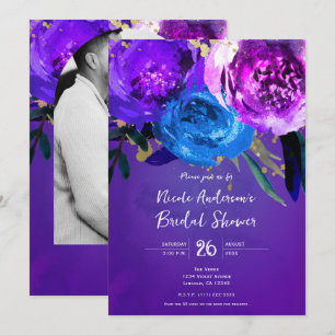 Invitation Violet Ultra Violet Pourpre Fantaisie Florale Mari