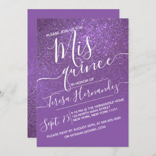 Invitation Violet violet Parties scintillant étincelante Ombr