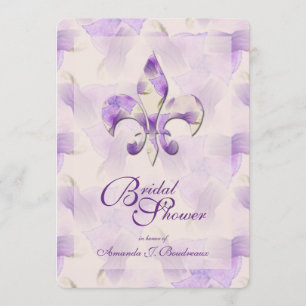Invitation Violets et fleur de Lis Fête de l'mariée