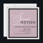 Invitation violette d'un élégant Sweet sixteen<br><div class="desc">Une belle invitation à la fête élégante dans une jolie teinte de violet.</div>