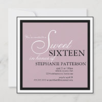 Invitation violette d'un élégant Sweet sixteen