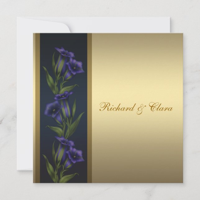 Invitation Violettes Gentiane Violette de 50e Anniversaire Do (Devant)