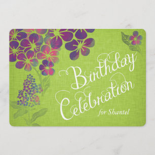 Invitation Violettes sur l'invitation fait sur commande de