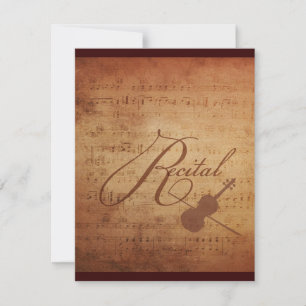 Invitation Violon Considérant Antique Sheet Music Personnalis