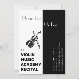 Invitation Violon Music Academy Élégant Concept moderne