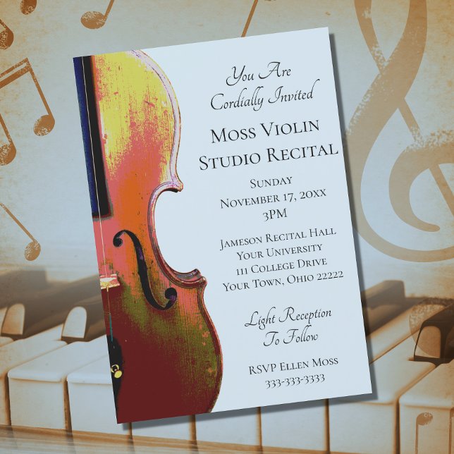 Invitation Violon musical élégant Considérant (Créateur téléchargé)