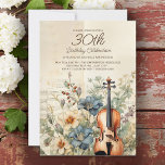 Invitation Violon vintage Dusty Blue Flowers 30e anniversaire<br><div class="desc">Elégante et vintage invitation à la fête du 30e anniversaire pour les femmes avec un violon assis parmi des fleurs et verdure bleu et crème poussiéreuses. Personnalisez en ajoutant le nom de l'invitée d'honneur, son âge et les informations de son parti. Contactez-nous pour obtenir de l'aide sur la personnalisation ou...</div>