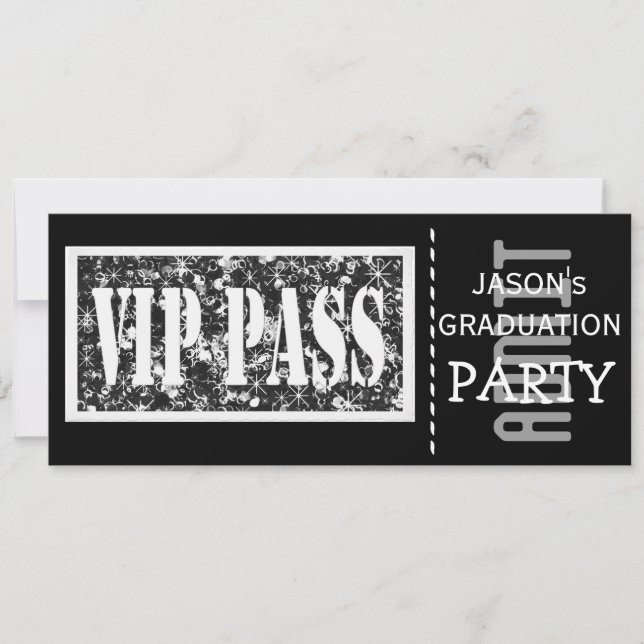 Invitation VIP noir et blanc (Devant)