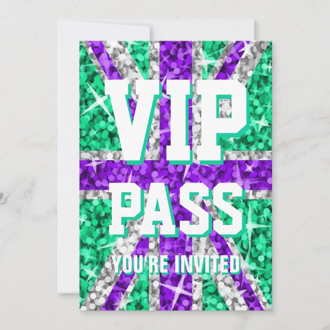 Invitation 'VIP PASS' de Glitz UK Purple (Devant)