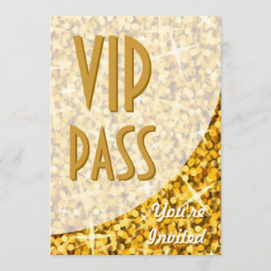 Invitation "VIP Pass" de la courbe "Gold" de Glitz