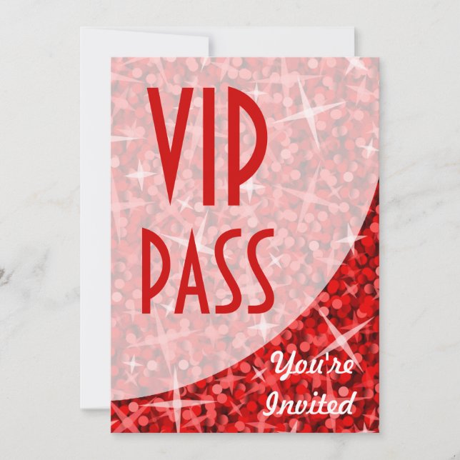 Invitation "VIP Pass" de la courbe rouge de Glitz (Devant)