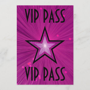Invitation "VIP PASS" de l'étoile rose noire