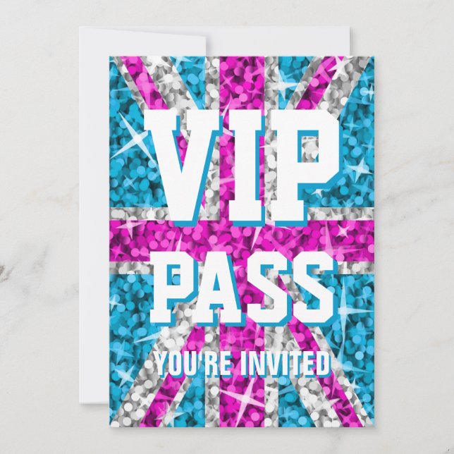 Invitation "VIP PASS" rose Glitz UK (Devant)