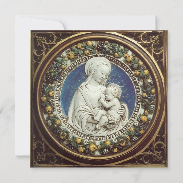 Invitation VIRGIN ET ENFANT FLORAL CROWN Blue Gem Noël (Devant)