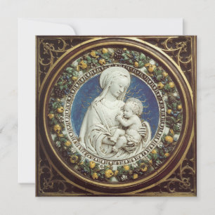 Invitation VIRGIN ET ENFANT FLORAL CROWN Blue Gem Noël