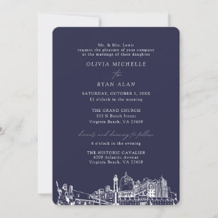 Invitation Virginia Beach Church Mariage Deux emplacements Ma