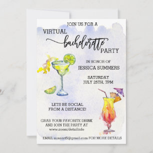Invitation Virtual Bachelorette Party Distances sociales