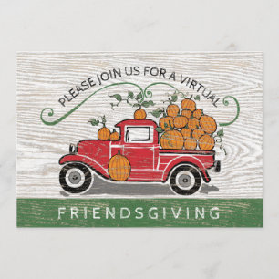Invitation Virtual Friendsgiving Vintages Citrouilles de cami