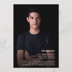 Invitation Virtual Graduation Party 1 Photo Black