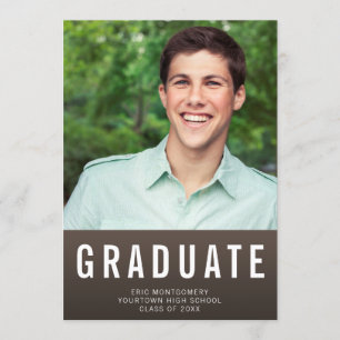 Invitation Virtual Graduation Party Photo Brown Ombre