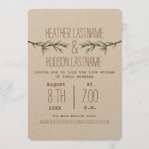 Invitation Virtual Live Stream Mariage Arbres À feuillage per