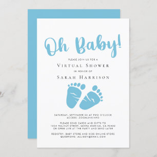 Invitation Virtual Oh Baby Boy Shower Pieds Bleus
