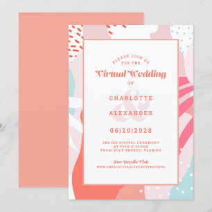 Invitation Virtual Online   Coral moderne géométrique Abstrai