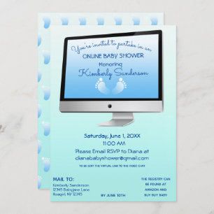 Invitation Virtual Online Longue distance Douche bébé pieds g