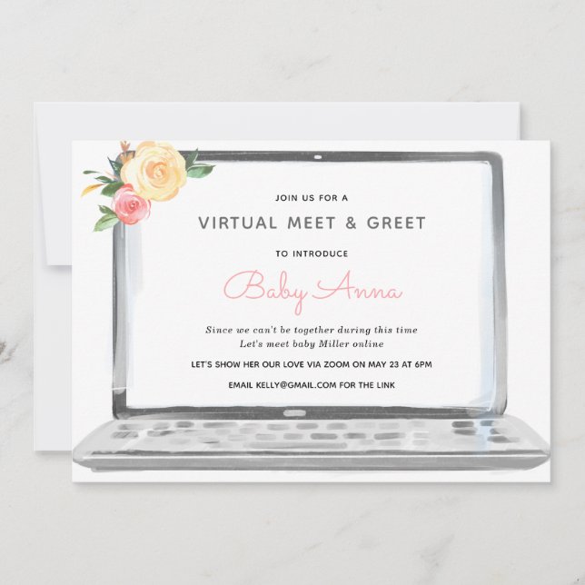 Invitation Virtual Sip & Voir Welcome Baby (Devant)